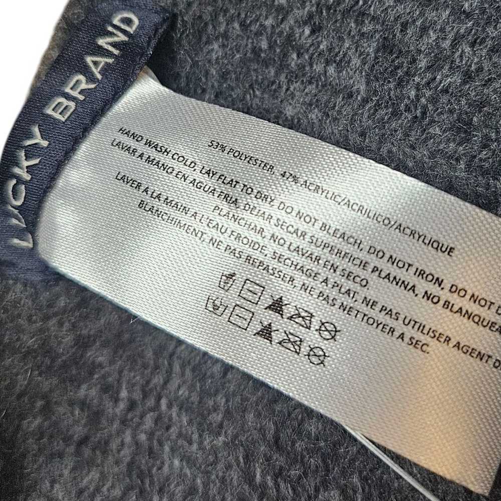 Lucky Brand Gray Fringe Scarf 86 Inches - Picture 2 of 5